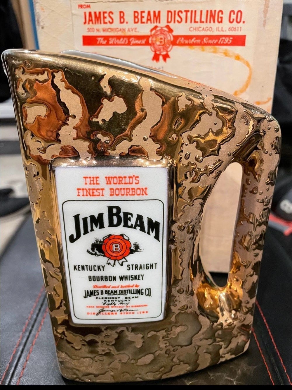 Vintage Jim Beam Original 22k Gold Leaf 180th Anniversary Collectible‎ Pitcher